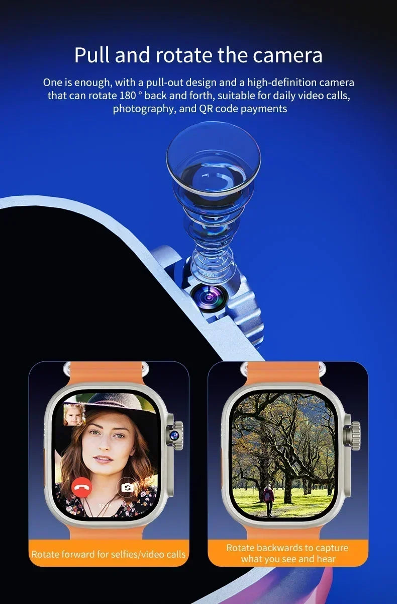 DW100 Pro 2.29-inch Amoled Smartwatch GPS WIFI With Fingerprint Screen Unlock 8MP Function Rotating Camera High-end