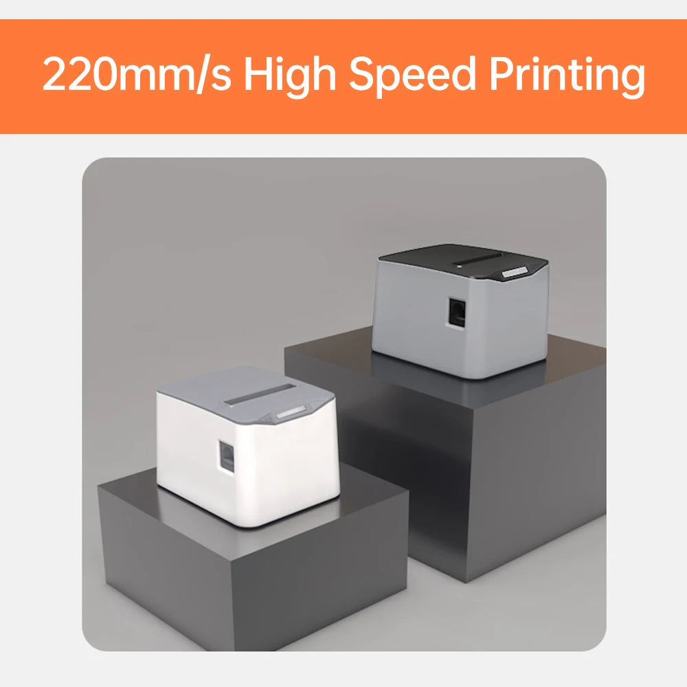 USB Receipt Printer Efficient 220mm/s Wall Hanging Wireless Thermal Printer for Grocery Stores