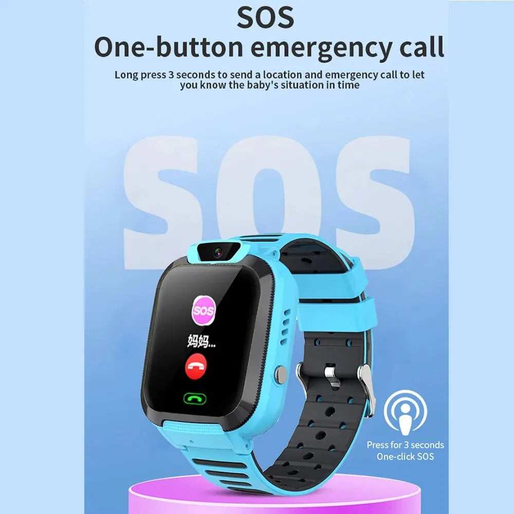 ﻿ 4G Sim Card 2G Internet Kids Smart Watch SOS Call LBS Location Child SmartWatch Camera Waterproof Phone Watch with Sticker