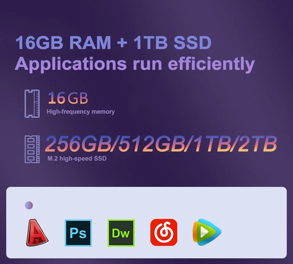 Original Laptop 15.6" 16GB RAM 2TB SSD Intel N3700 Gaming PC 1920*1080 Display Office Study Computer PC Windows 11 Pro