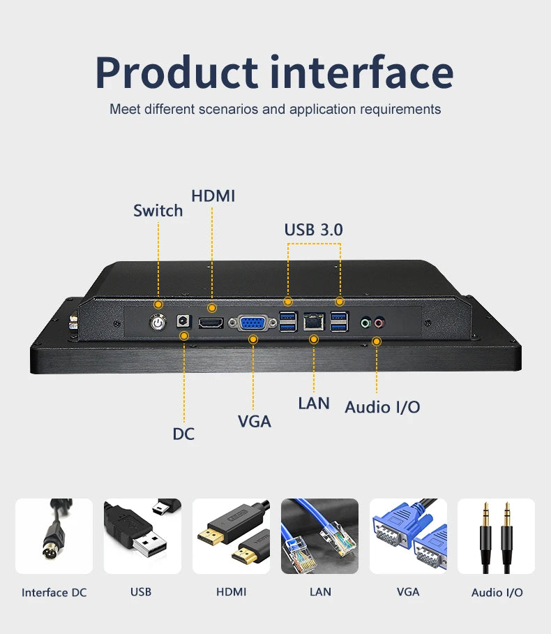 Factory Direct Sales 15.6 inch Wall-mounted and Desktop Industrial Tablets with Capacitive Touchscreen IP65 i3 i5 i7 4G 128G SSD