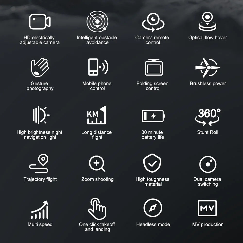 M66 New Folding Drone 4,5" Screen 25 Min Battery 8K Movie Camera Optical Flow Position Aircrafting Obstacle Avoidance Brushless