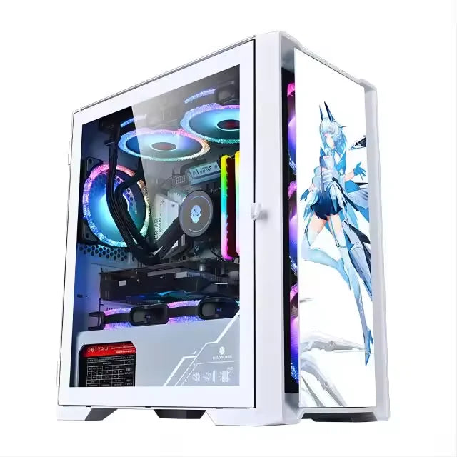 AOTESIER Gaming PC core i7 CPU With 16G RAM 256G SSD HD4600 ATX/ITX/M-ATX full view side panel Temper Glass Front pc gamer