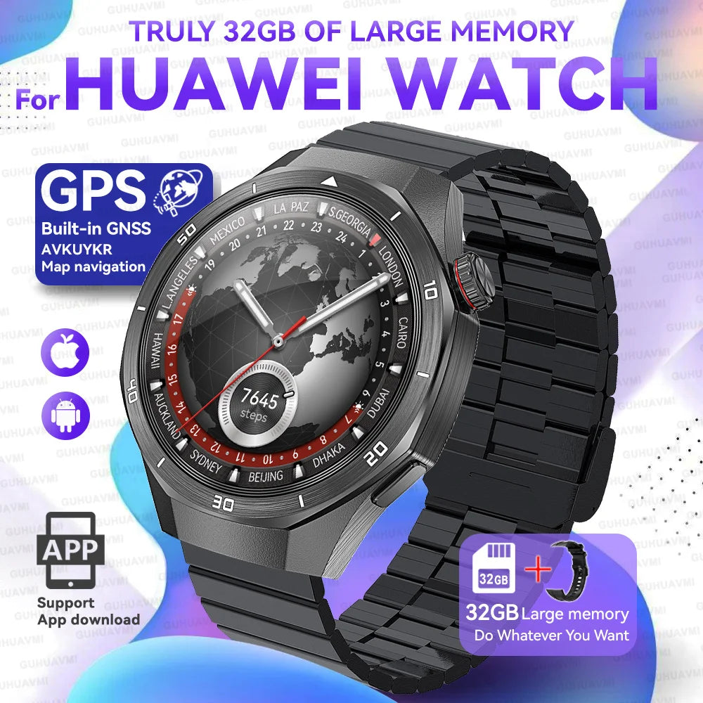 For HUAWEI GT 5 Pro 2025 New Smart Watches HD Sapphire Screen 32Gb Memory AGPS Navigation HD Video Bluetooth Call Smart Bracelet