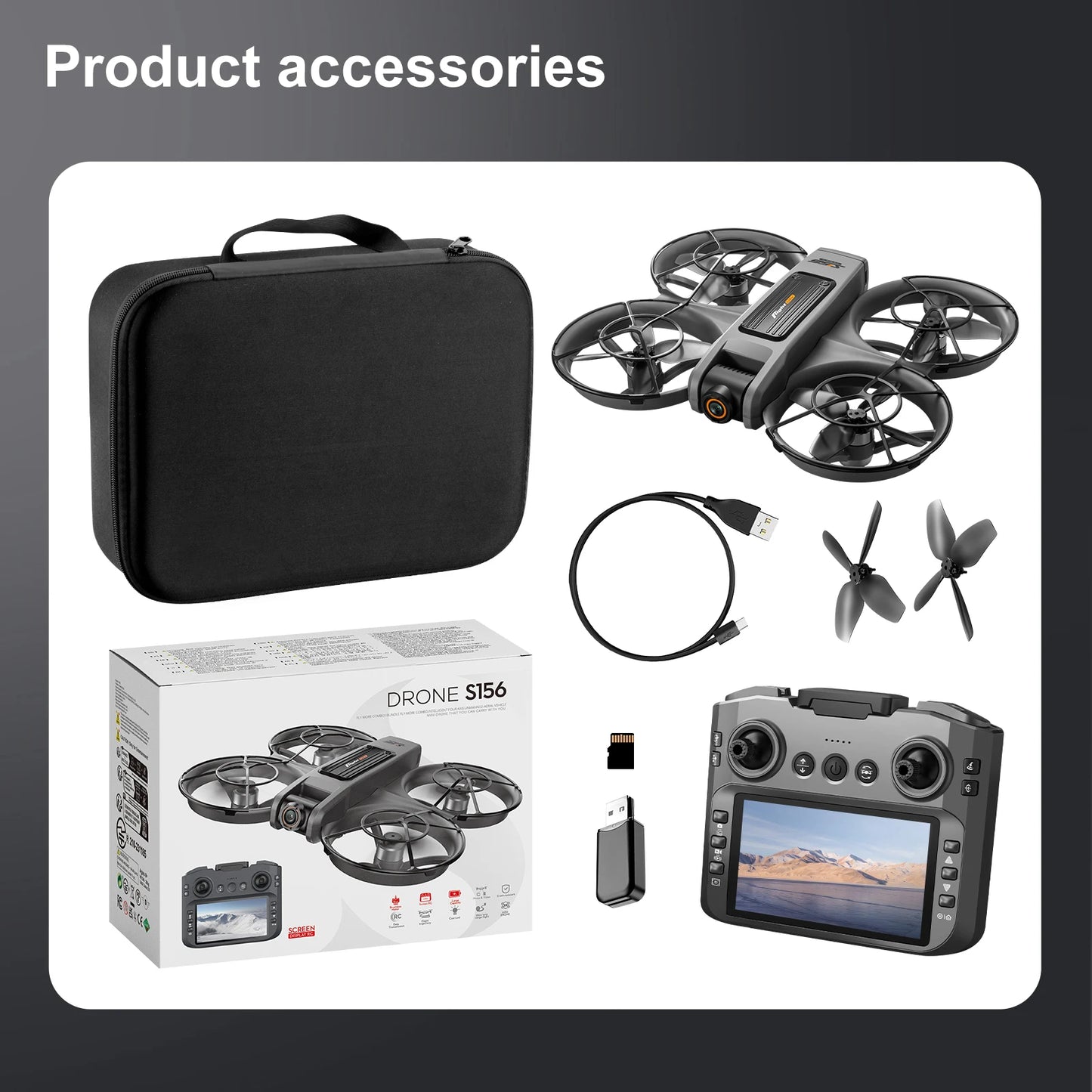 New Drones S156 GPS 8K Professional HD 360° Dual Cameras 5G WIFI Brushless Motors Obstacle Avoidance FPV Foldable Quadcopter Toy