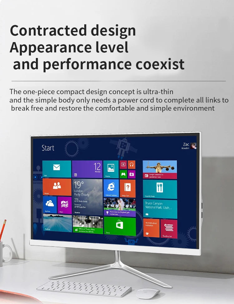 Touch Screen All-in-One Desktop10-Point Capacitive 24" Gaming Pc Desktop Computer Complete Full Set Support Wifi Pc All In One