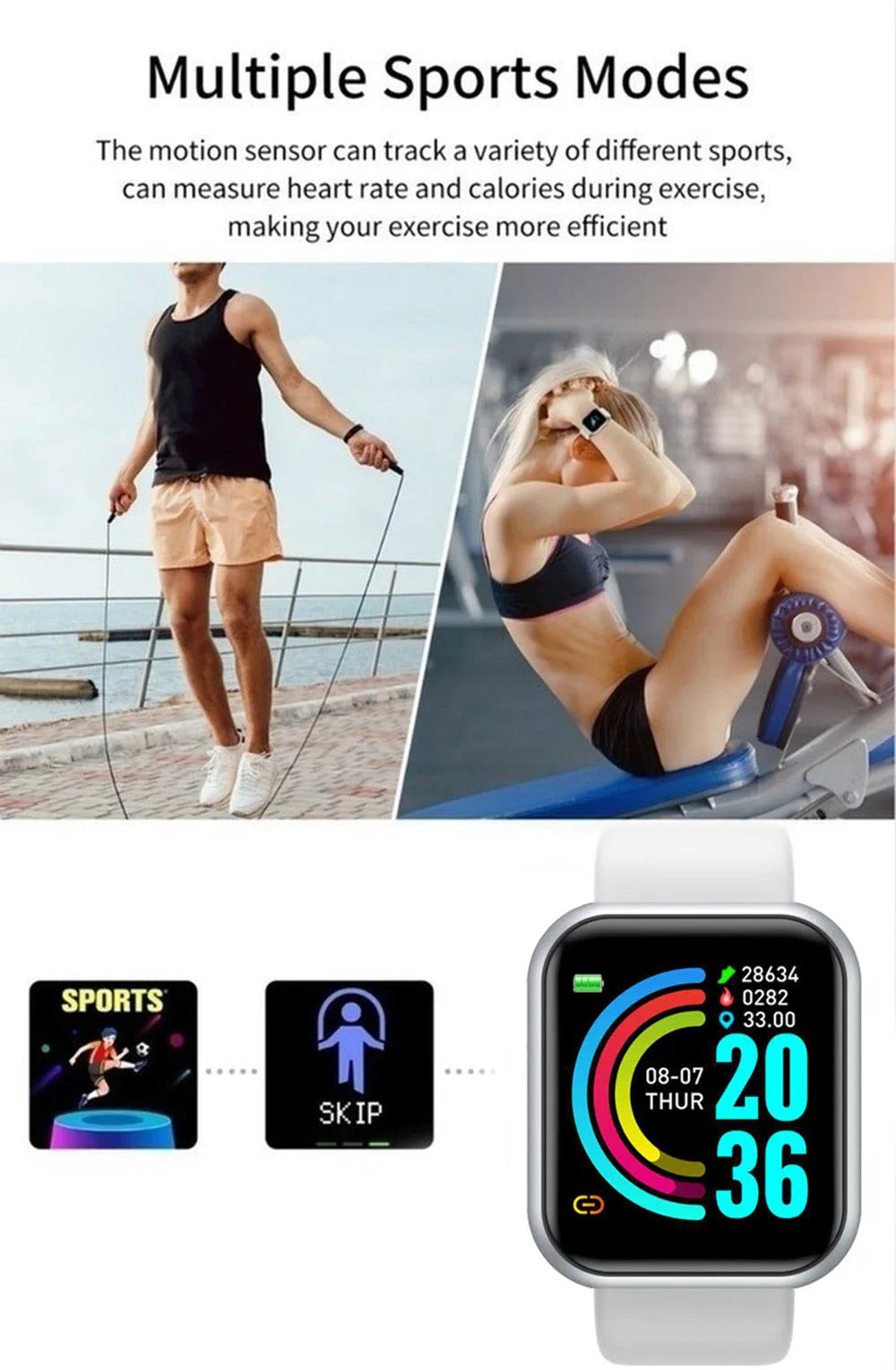 Y68 Smart Watch For Women Men Wristwatch bands BT Connected Phone Player Music Fitness Sport Bracelet Sleep Monitor d20 Watches