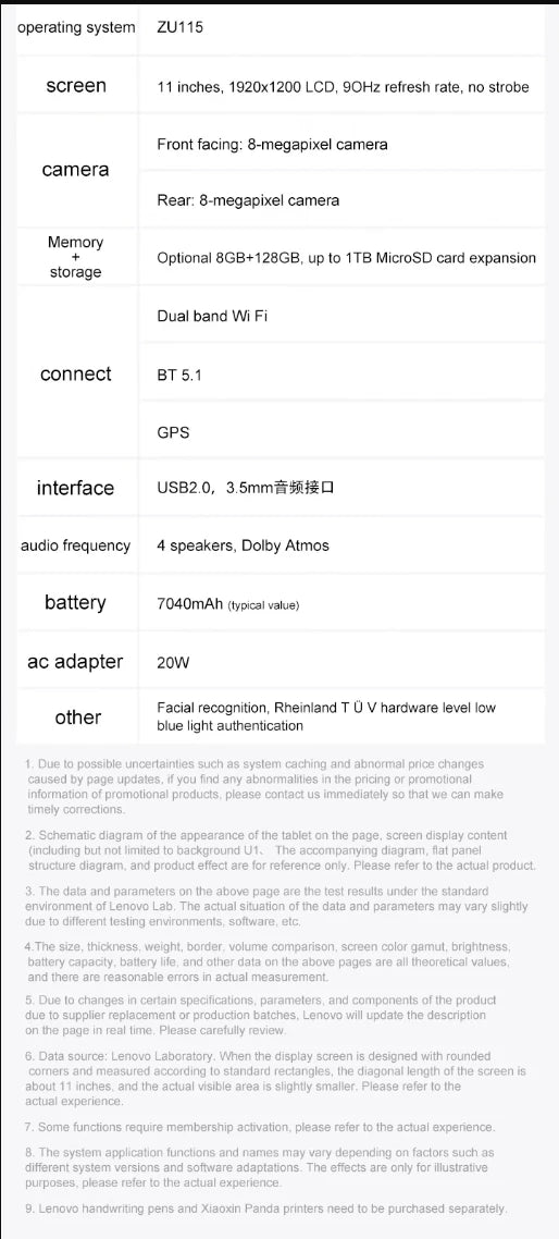 Lenovo Xiaoxin Pad 2024 11-inch Qualcomm Snapdragon 685 8+128G Gray