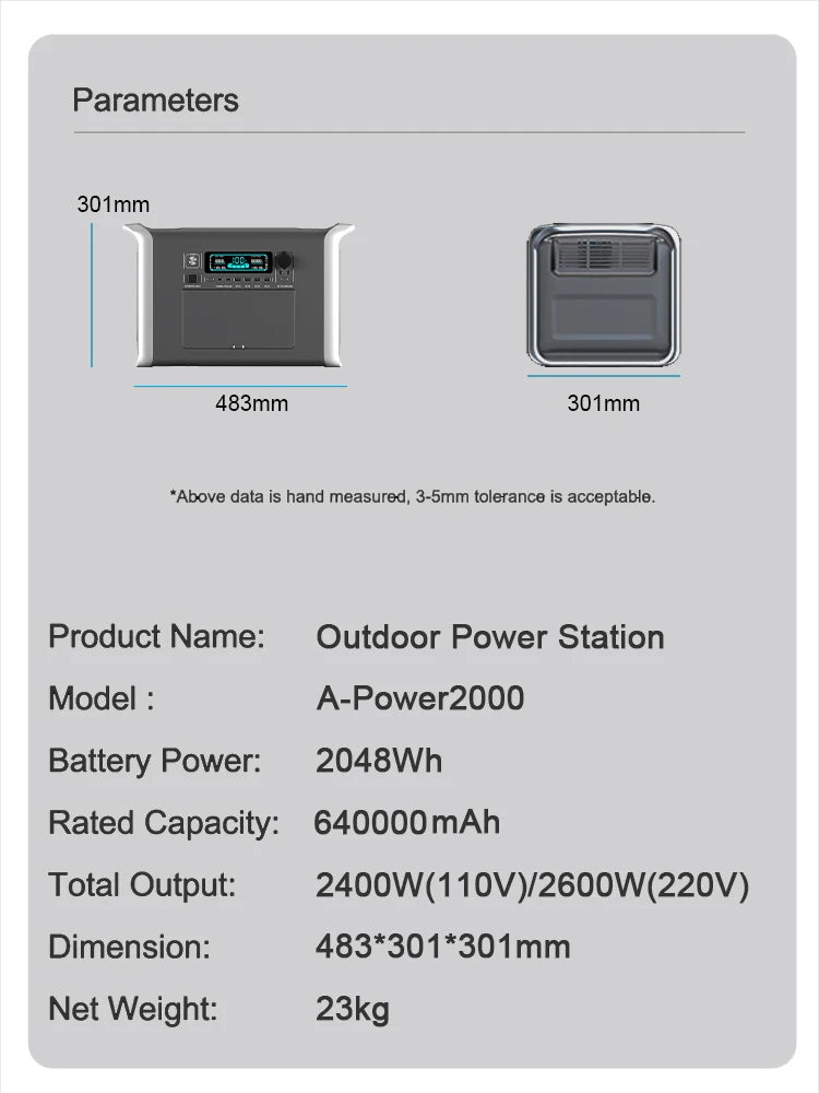 2600W 1800W 500W Portable Power Statio