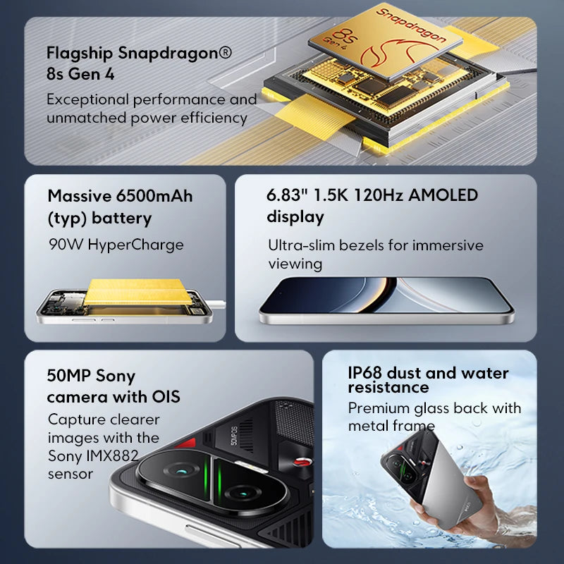 Newest POCO F7 Smartphone 256GB 512GB Snapdragon® 8s Gen 4 6.83" 1.5K AMOLED Display 6500mAh 50MP Main Camera With OlS lP68 NFC