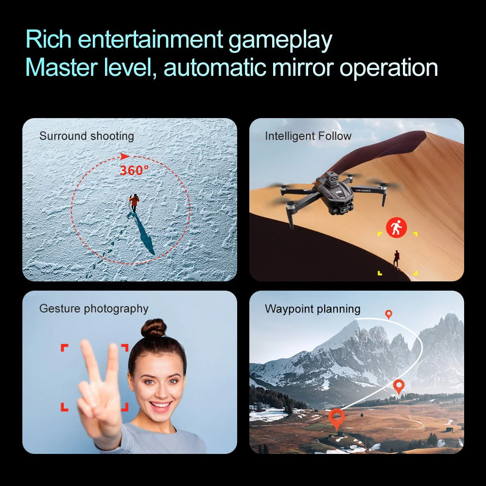 2025 New V168 Max Drone 8K Professional 5G GPS HD Dual Camera Photography 5KM Brushless Foldable Large Screen RC Quadcopter Toys