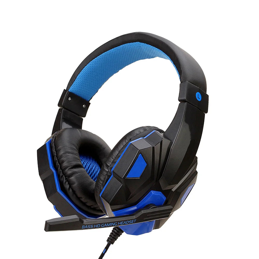 New Gaming Headphones Headset With LED Light Deep Bass Stereo Wired Gamer Earphone Mic for PS4 Xbox PC Laptop Phone One Switch