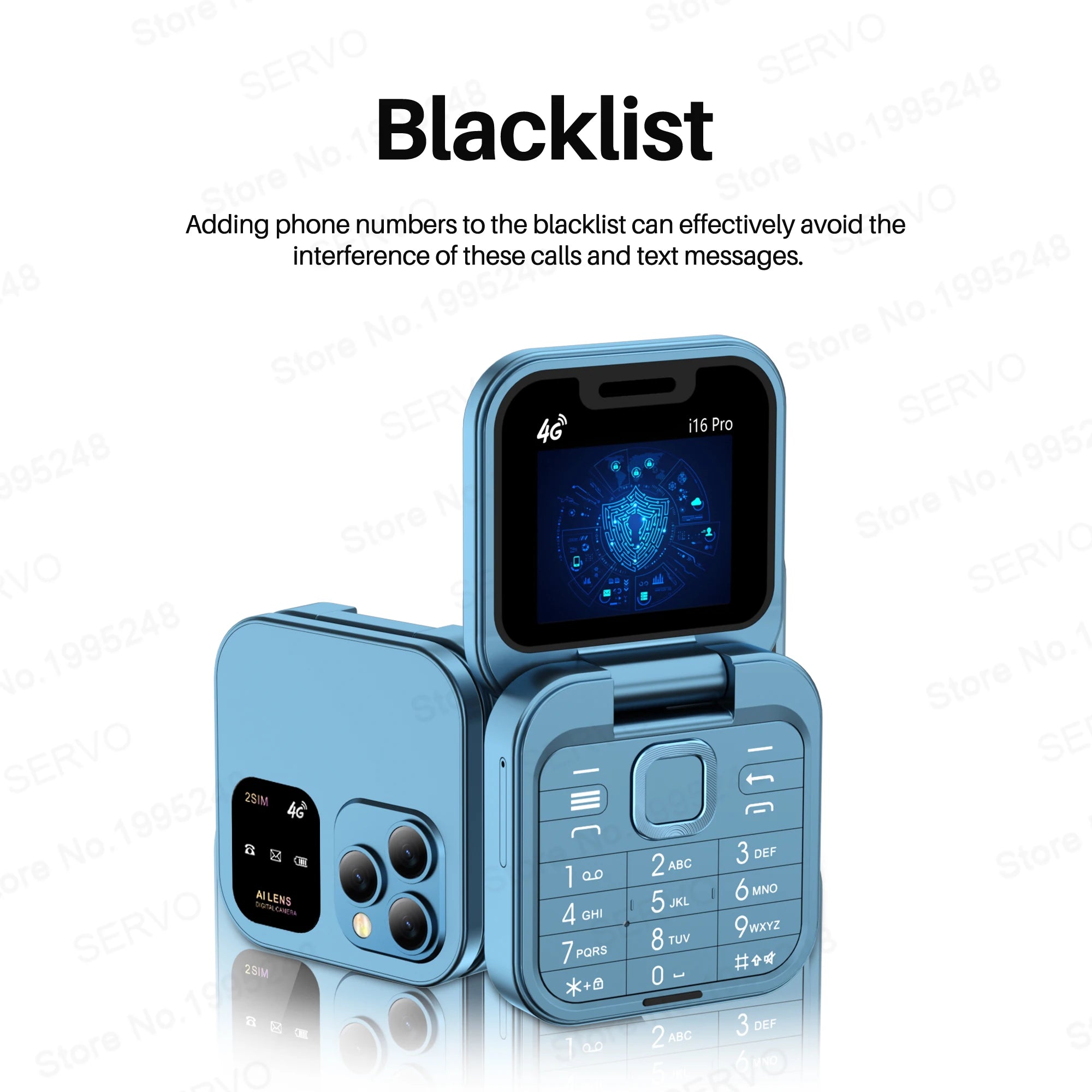 2025 NEW SERVO 4G LTE Cellular Folding Mobile Phone Dual SIM Card Speed Dial Magic Voice Call Recording Blacklist Flip Cellphone