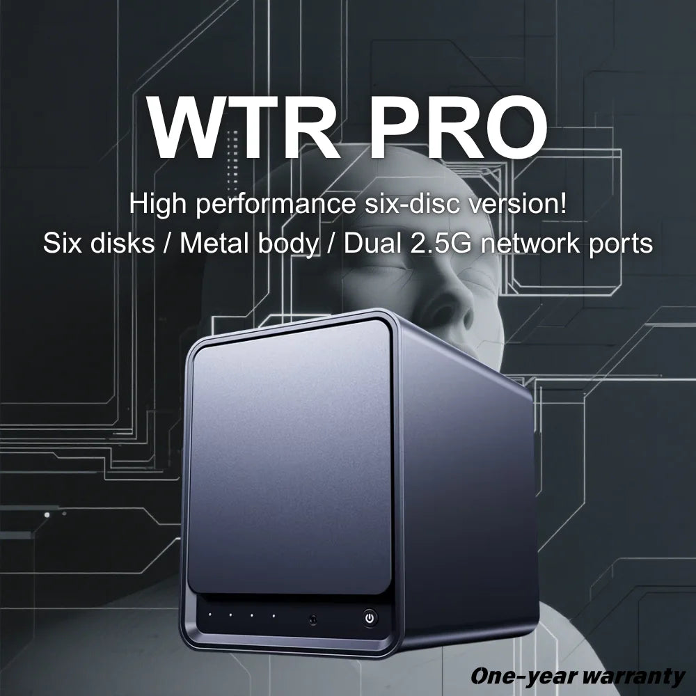 SZBOX WTR Pro NAS Mini PC with 4 Bay Twin Lake N150 DDR4 3200MHz Support 2.5/3.5" HDD*4 M.2 2280 NVMe Desktop NAS DIY Computer