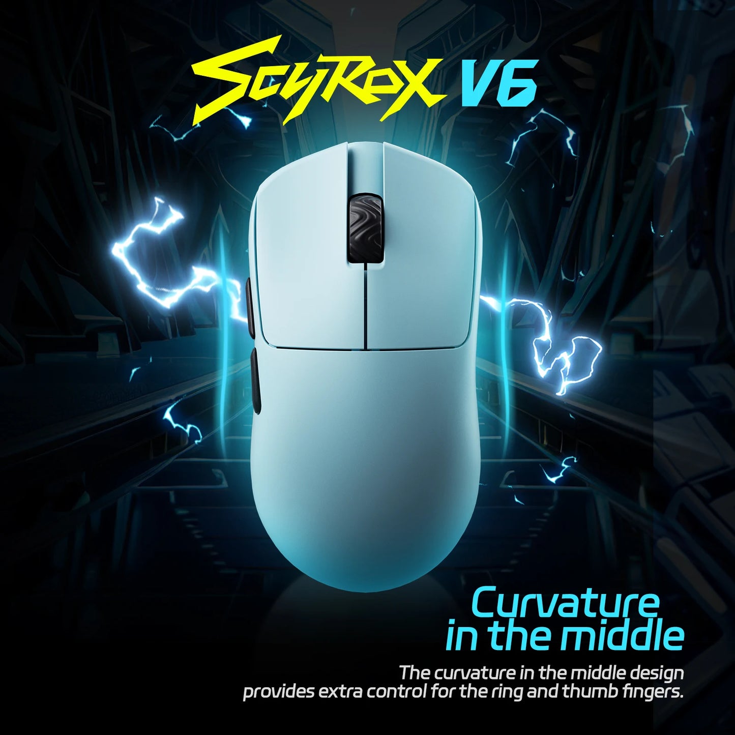 SCYROX V6 Gaming Mouse, Pixart 3950, Omoron Switches, Web Based Software, 8K Dongle Included