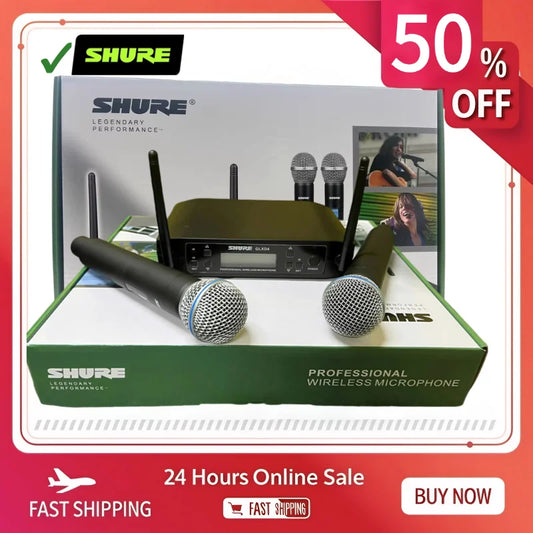Shure GLXD4 Beta 58a UHF Wireless Microphone System Professional Handheld Dynamic Speaker for Stage Sing Voice Party