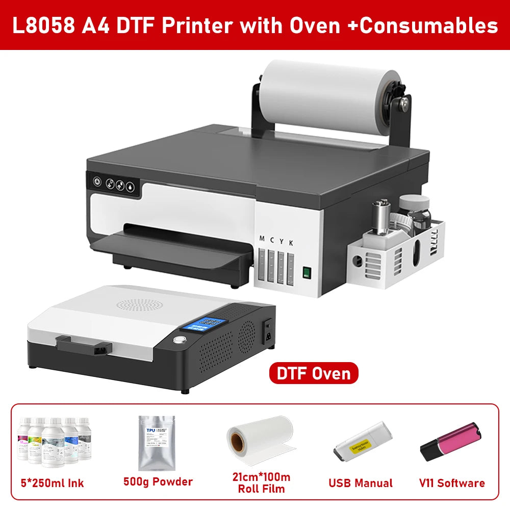 A4 A3 DTF Printer for Epson XP600 8.5/13inch impresora dtf Machine with DTF Oven Direct to Film DTF Printer for Clothes Tshirt