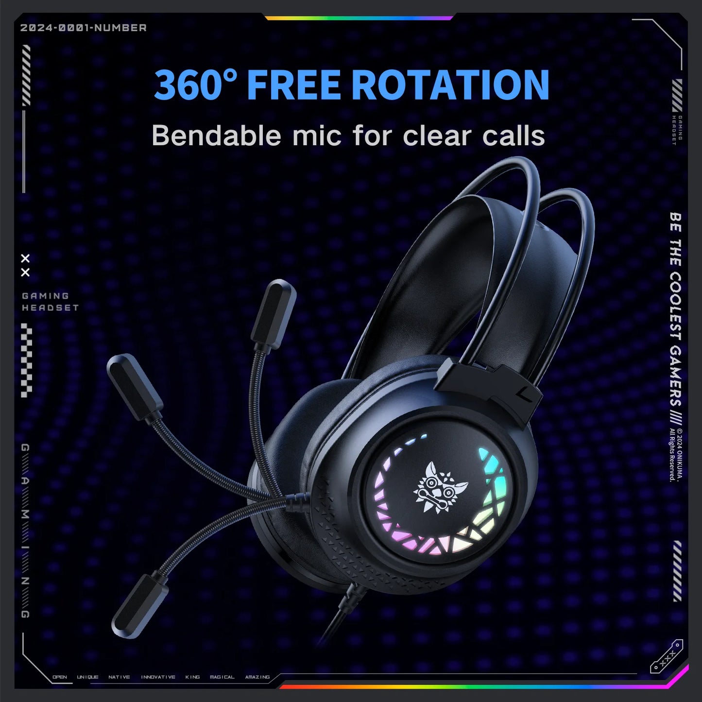 ONIKUMA X92 Gaming Headset Esports Package New FULL RGB Light Design Headphones with Mic Headphone for PC Gamer Game Accessories