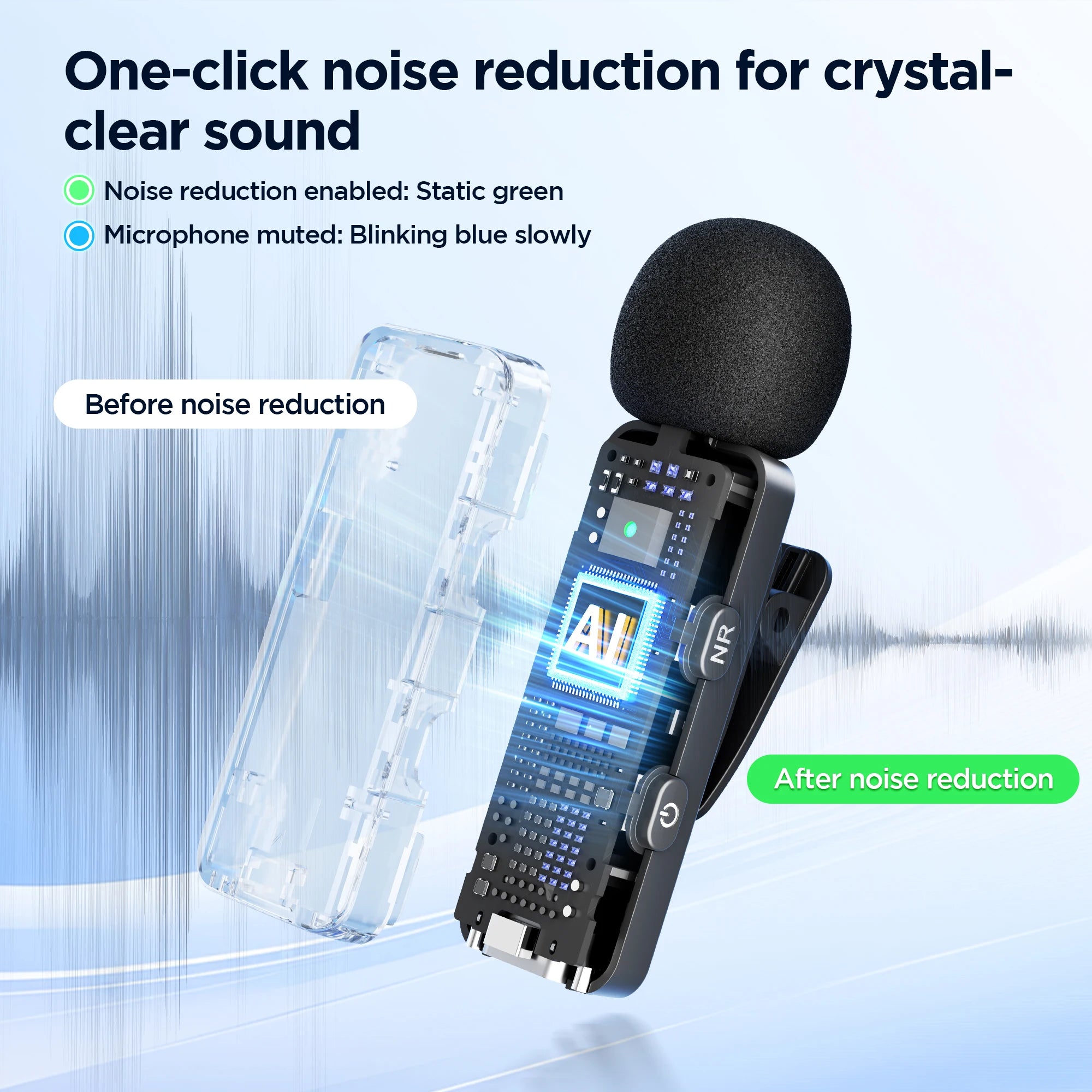 BOYA V3 Professional Wireless Lavalier Microphone Kit Compatible with Android and DJI Pocket 3 Type-C USB-C livestreaming, vlog