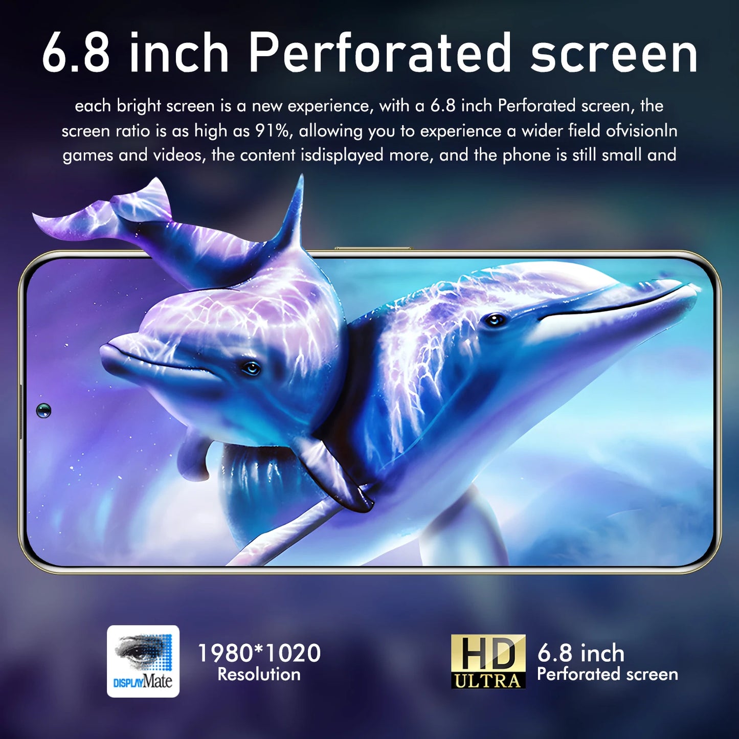 A73 Phone,Smartphone Android,6.8 inch,8GB RAM,256GB ROM,Dual SIM,Mobile phone,Google Play Store,13+32MP,6800mAh,Cellphones