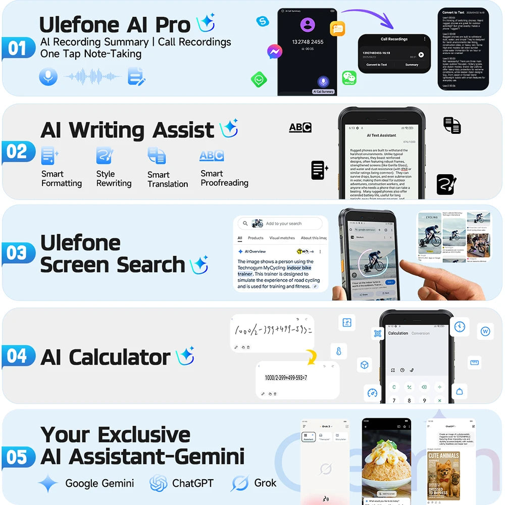 【2025 NEW】Ulefone RugKing 4G Rugged Phone Android 15 Up to 16GB+256GB Waterproof Smartphone 9600mAh 50MP Camera NFC Global