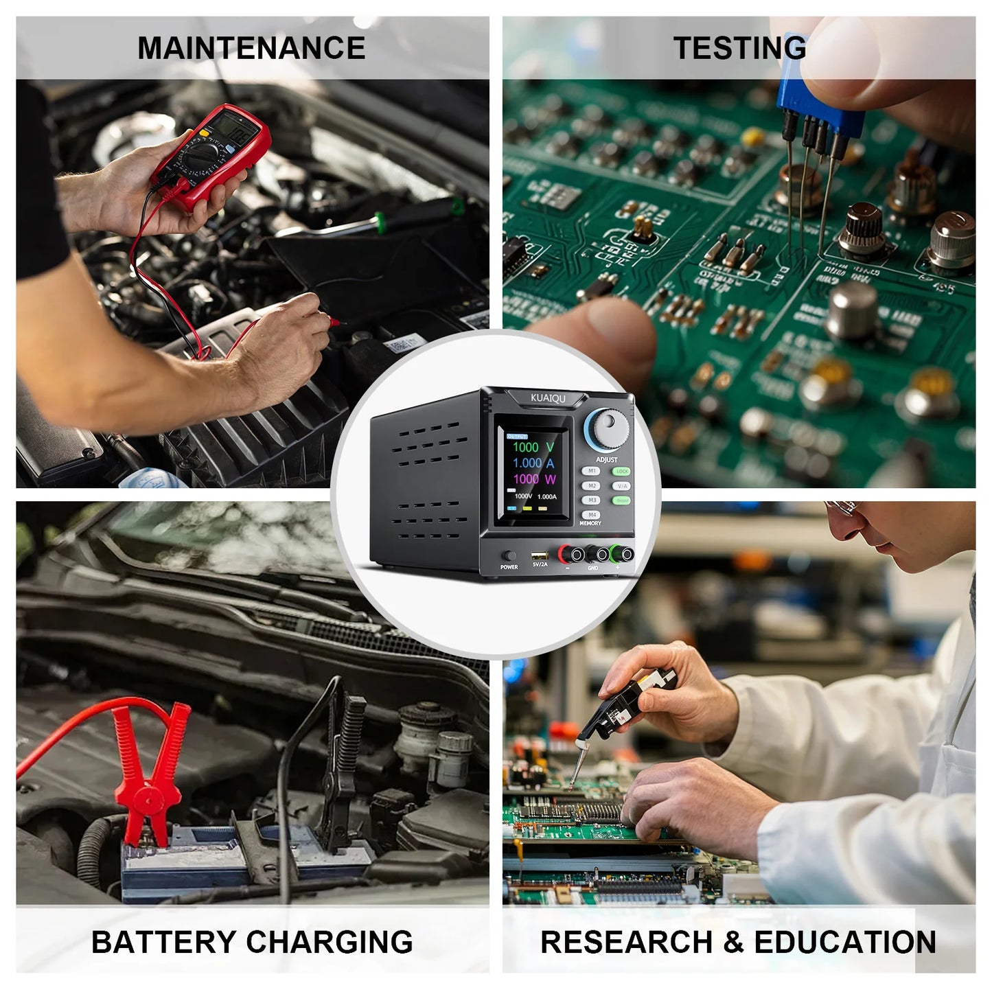 KUAIQU 1000V Adjustable DC Power Supply With RS232 Software Control Programmable Lab Bench Power Supply Voltage Regulator Switch