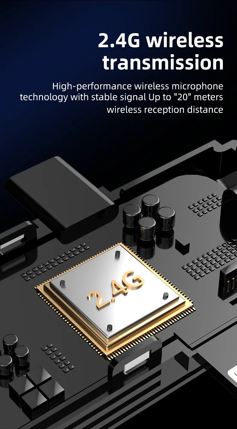 4 In 1 Lavalier Wireless Microphone Noise Reduction Professional Mic for Mobile Phone Camera Speaker Computer Live