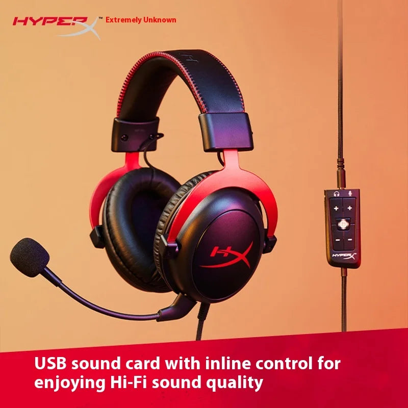 HyperX Cloud 2 II Gaming Headset Hi-Fi 7.1 Surround Sound Detachable 8 Microphone With USB sound card