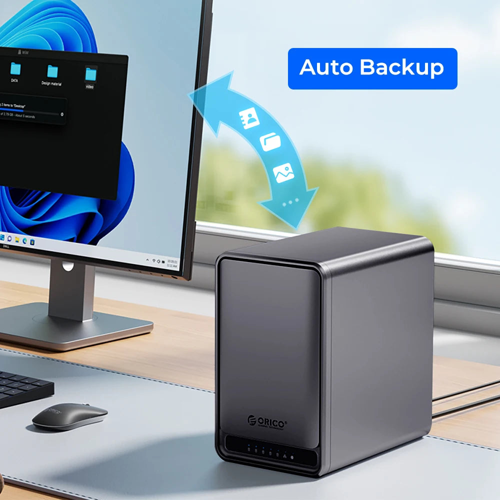 ORICO USB 3.2 MetaCube Household Storage SATA NAS 2/5 Bay HDD/SSD Enclosure 40TB/100TB House Personal Cloud Serve Smart Backup