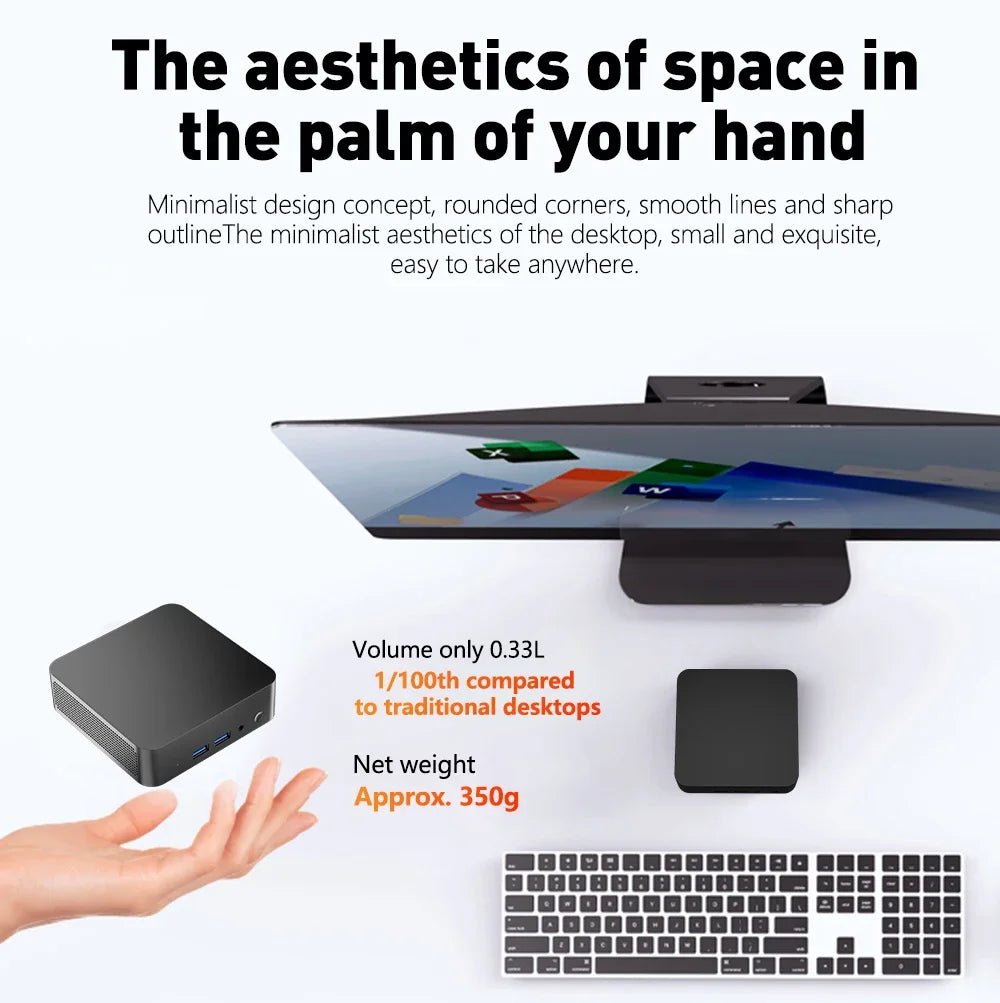Mini PC Intel Core i9 8950HK Windows 11 Gaming Computer Small Pocket UHD Graphics WiFi6 16GB DDR4 1TB SSD 1000Mbps Dual Desktop