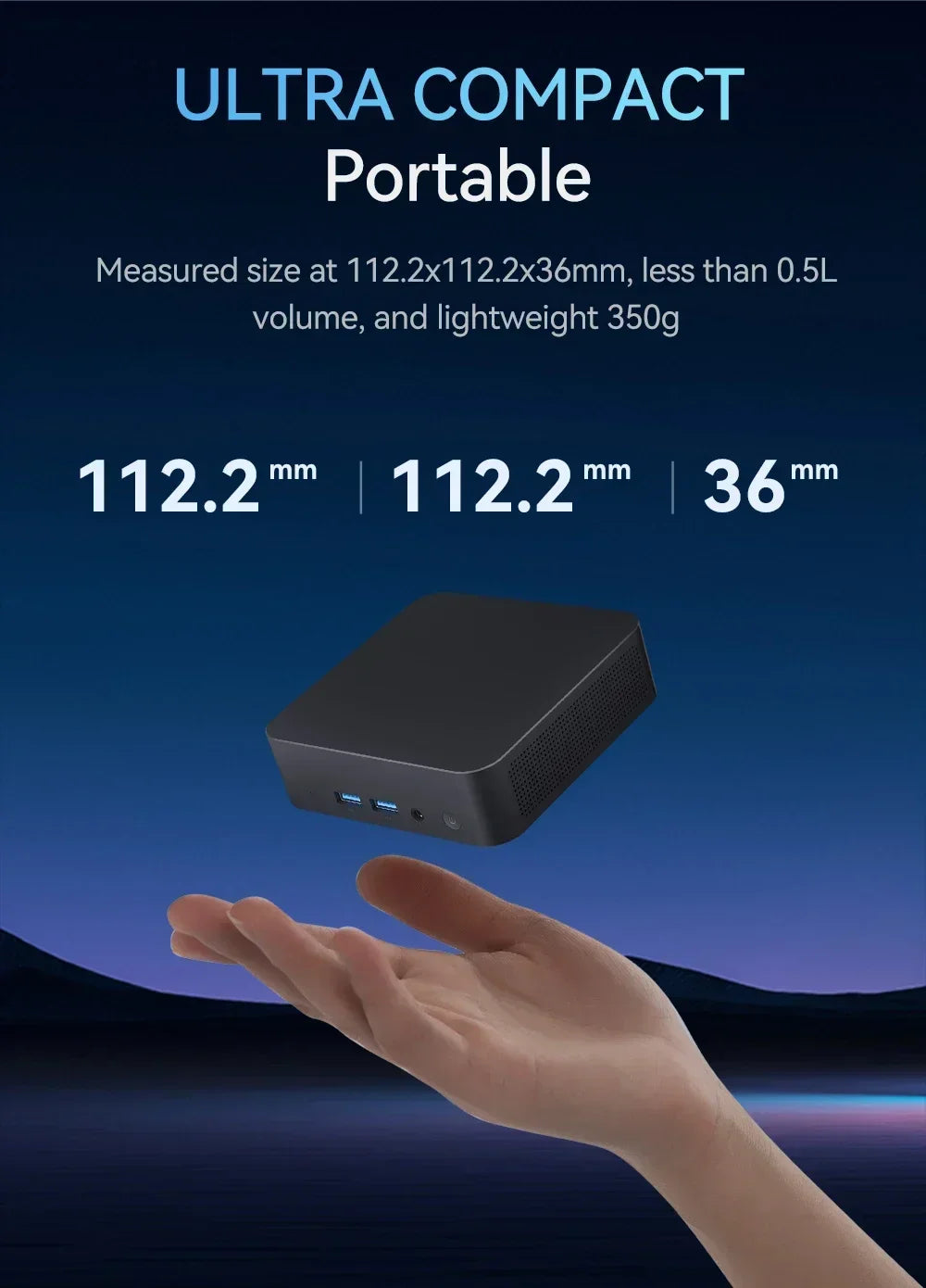 Mini PC Intel Core i9 8950HK Windows 11 Gaming Computer Small Pocket UHD Graphics WiFi6 16GB DDR4 1TB SSD 1000Mbps Dual Desktop