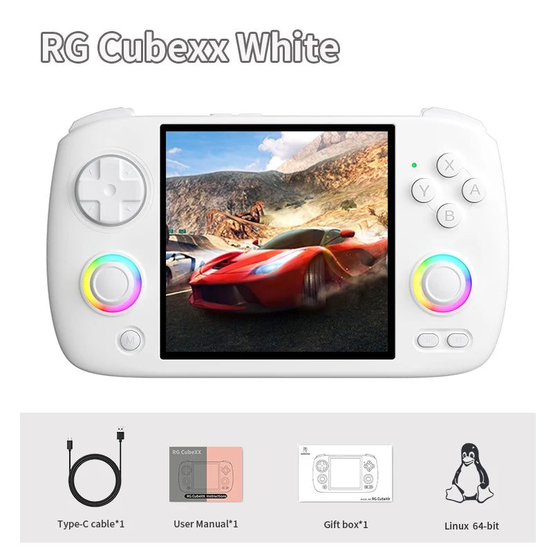 ANBERNIC RG CubeXX Handheld Game Console 3.95" IPS HD Screen Linux WIFI Bluetooth 256G PSP RG Cube XX Retro Video Gaming Console