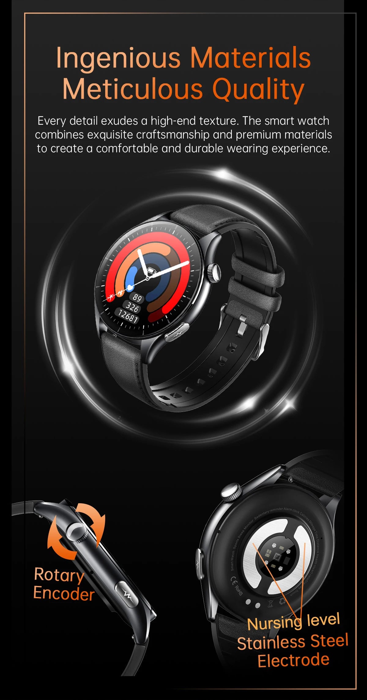 2025 New NFC  Health MonitorUric Acid Blood Pressure Blood oxygen Body Analysis Smart Watch ECG+PPG Clock Smartwatch Men lady