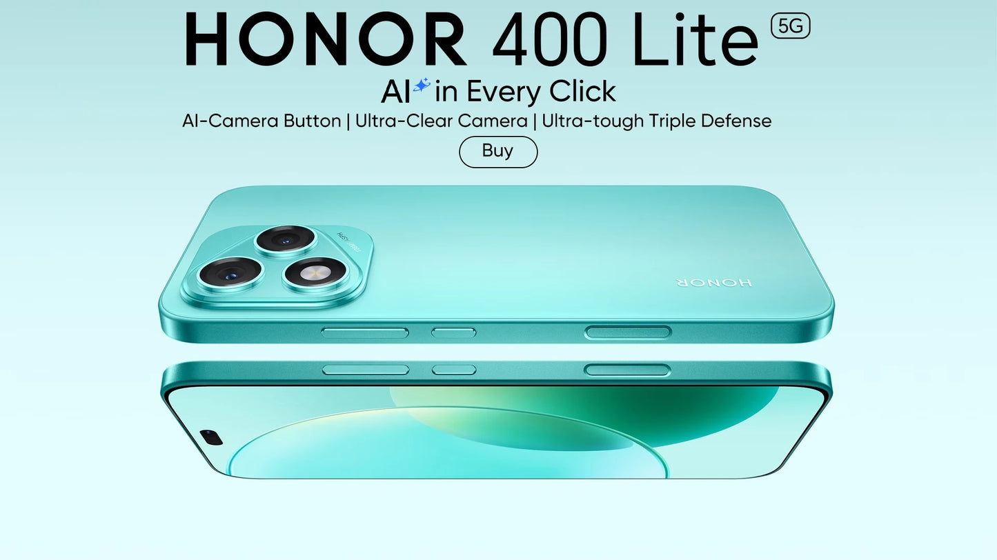 HONOR 400 Lite Global Version 5G Smartphone Dimensity 7025-Ultra 6.7" 120Hz AMOLED Screen 108MP Camera 5230mAh 35W SuperCharge