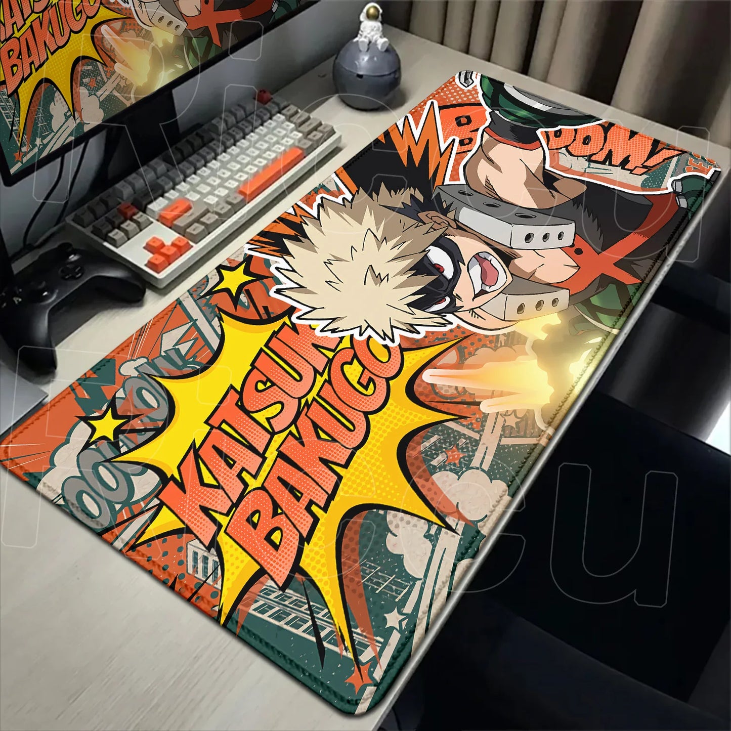 Japan Anime My Hero Academia Mousepad Bakugou Katsuki Large Lock Edge Keyboard Pad For Gamer Computer Desk Mats Anti-slip Rubber