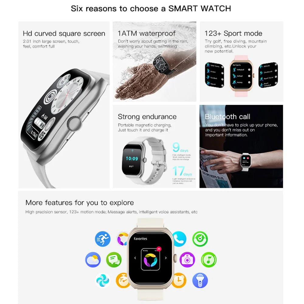 2025 New For Xiaomi Smart Watch Women Heart Rate Health Monitoring Voice Assistant BT Calling IP68 Waterproof Sports Smartwatch