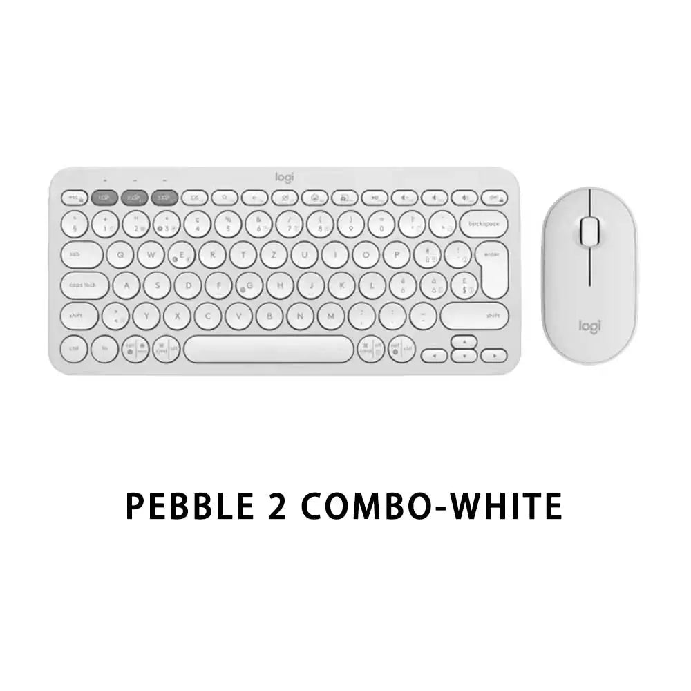 Logitech PEBBLE 2 COMBO Wireless Keyboard Mouse Combos Set Home Office Quiet Mouse Keyboard For Windows Pad Android IOS