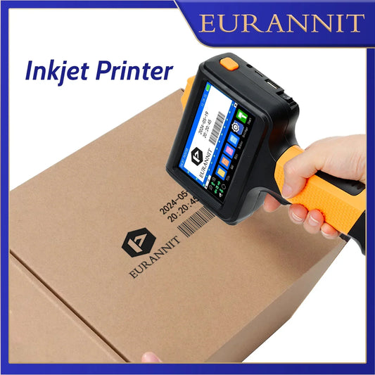 EURANNIT E19 12.7mm Portable Printer Handheld Thermal Inkjet Printer Portable Expire Date Counter QR Barcode Logo Coding Machine
