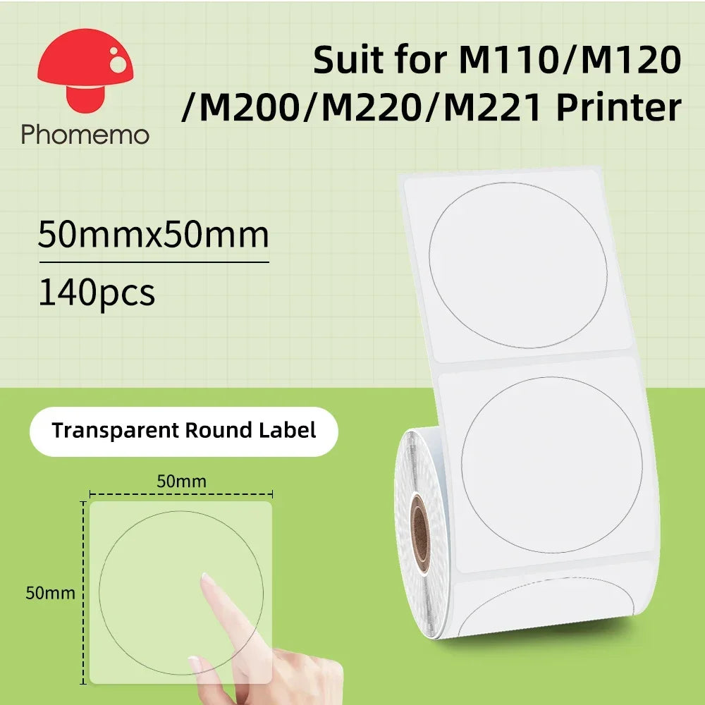 Phomemo M221 Label Printer Portable Thermal Maker Bluetooth Handheld Barcode QR Code Sticker Paper Rolls Labeller White 75mm Tag