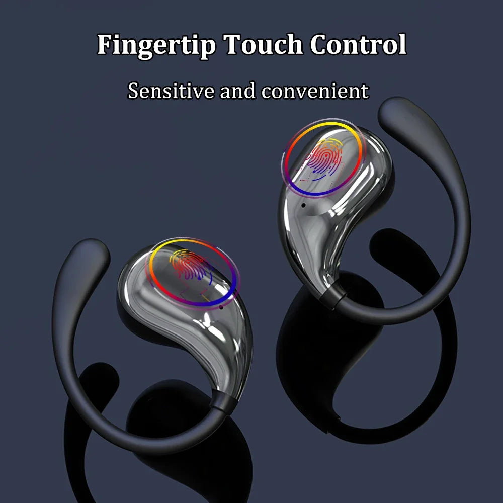 Bluetooth 5.4 Headphones Ear Hook Wireless Earphones HiFi Stereo Sports Gaming Headsets LED Touch Control Earbuds for Xiaomi