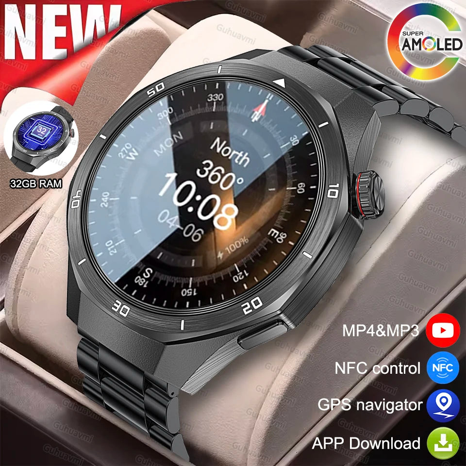 For HUAWEI GT 5 Pro 2025 New SmartWatches 32Gb Memory MP3&MP4 APP Download AGPS Navigation map Bluetooth call NFC SmartBracelet