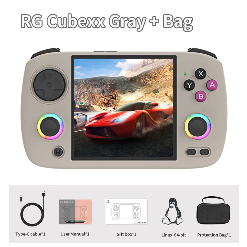 ANBERNIC RG CubeXX Handheld Game Console 3.95" IPS HD Screen Linux WIFI Bluetooth 256G PSP RG Cube XX Retro Video Gaming Console