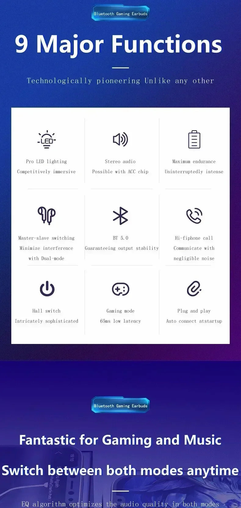 NEW X15 TWS Earphones Bluetooth Wireless Gamer Headphones 65ms Low Latency Earbuds  Headset Gamer