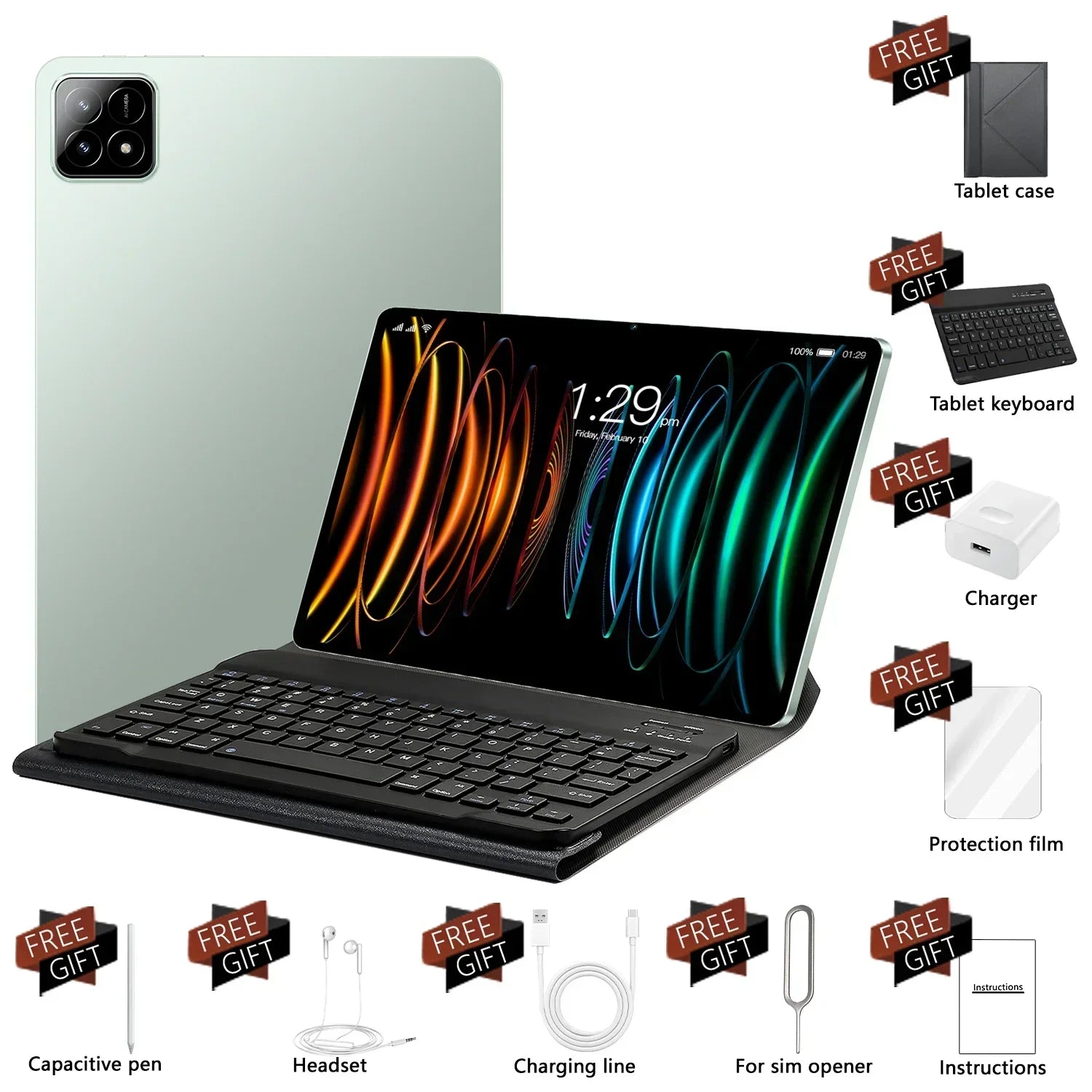 2025 New Pad 7S Pro Tablets 22GB+2TB Android 14 10.1 inch Tablet PC Original Snapdragon888 Global Version 5G Duel SIM Card WIFI