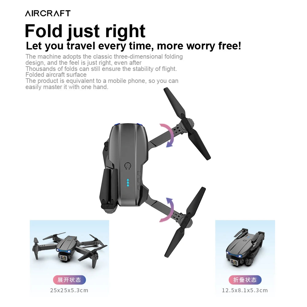 E99Pro Dron with Camera Professional 4K Dual Camera WIFI Optical Flow Drone fpv Obstacle Avoidance Aerial Photography Quadcopter
