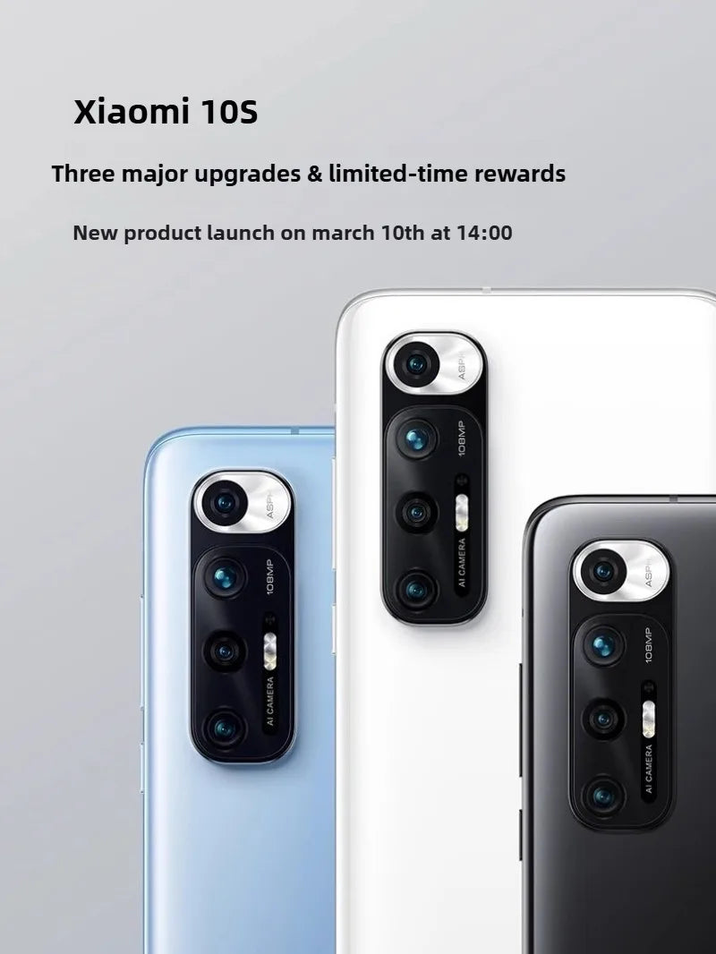 Xiaomi 10S Smartphone Snapdragon 870 108MP Camera 4780mAh 33W Fast Charge Harman Kardon Stereo Mobile Phones Smartphone