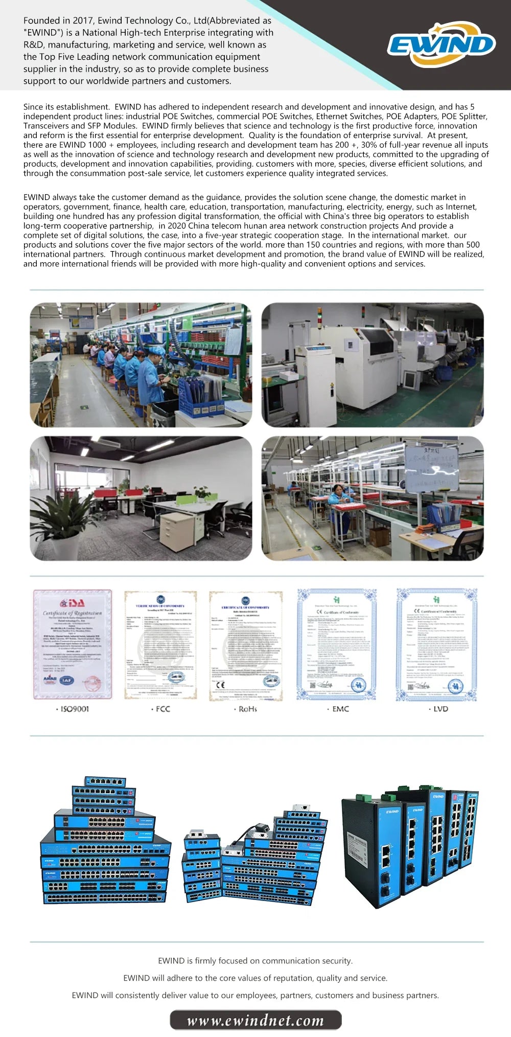 EWIND Gigabit POE Switch 16/48 Ports 10/100/1000Mbps Full Gigabit Ethernet Switch Unmanagement AI Smart Switch outdoor home NVR