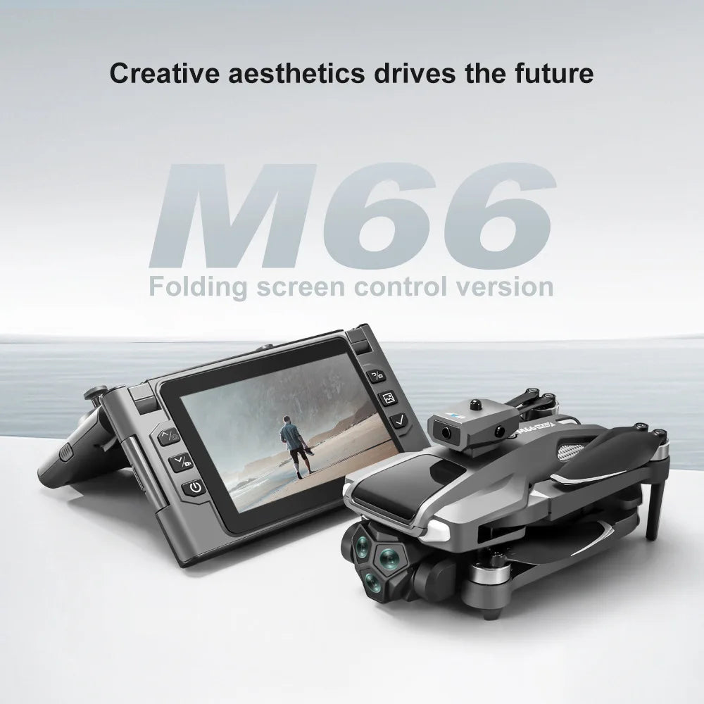 M66 New Folding Drone 4,5" Screen 25 Min Battery 8K Movie Camera Optical Flow Position Aircrafting Obstacle Avoidance Brushless