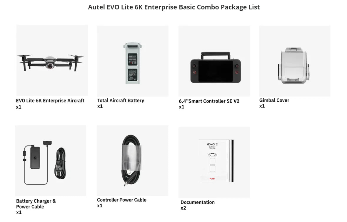 Autel Robotics EVO Lite 6K Enterprise Professional Drone 6K Camera UAV 40 Minutes Flight Time 12km Long Range Drone Basic Combo