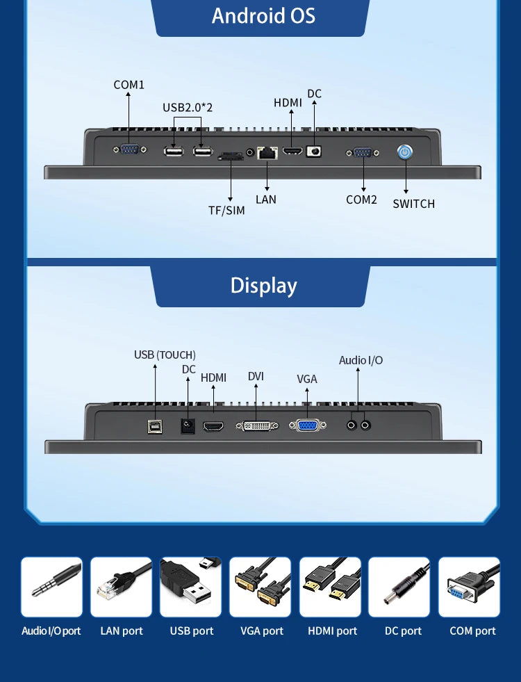13.3 Inch All-in-One Capacitive Touch PC Industrial Panel PC with VESA Mount Compatible with Windows 10 or 11